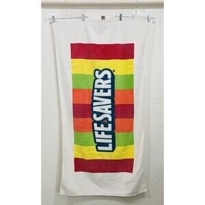 Vintage Life Savers Candy Rainbow Beach Body Towel Large McArthur 100% Cotton Re